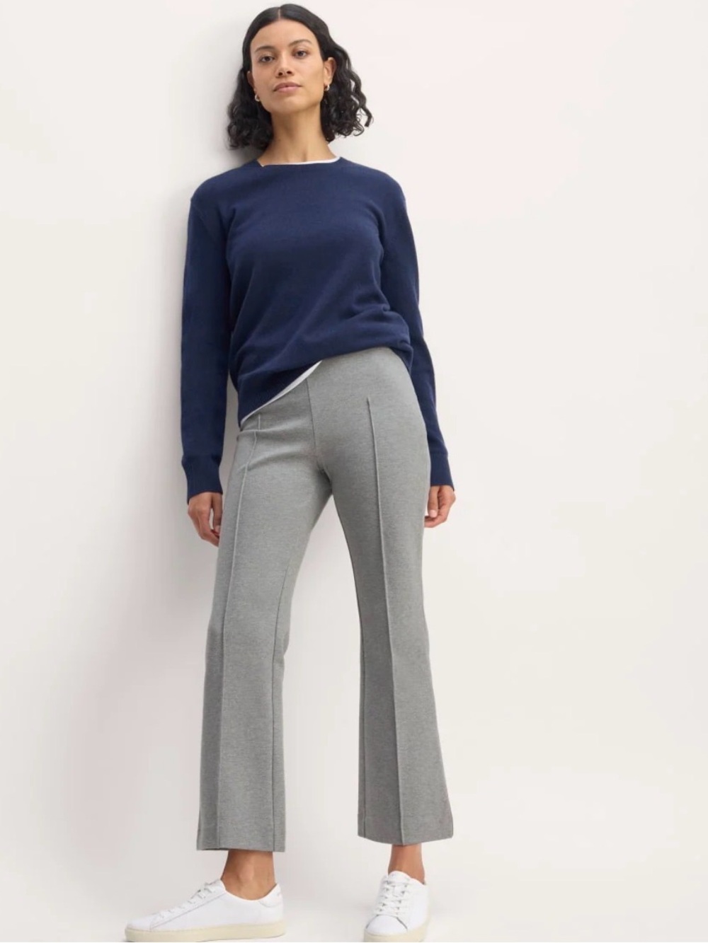Everlane The Dream Kick Flair Pant - Mid Heather Grey